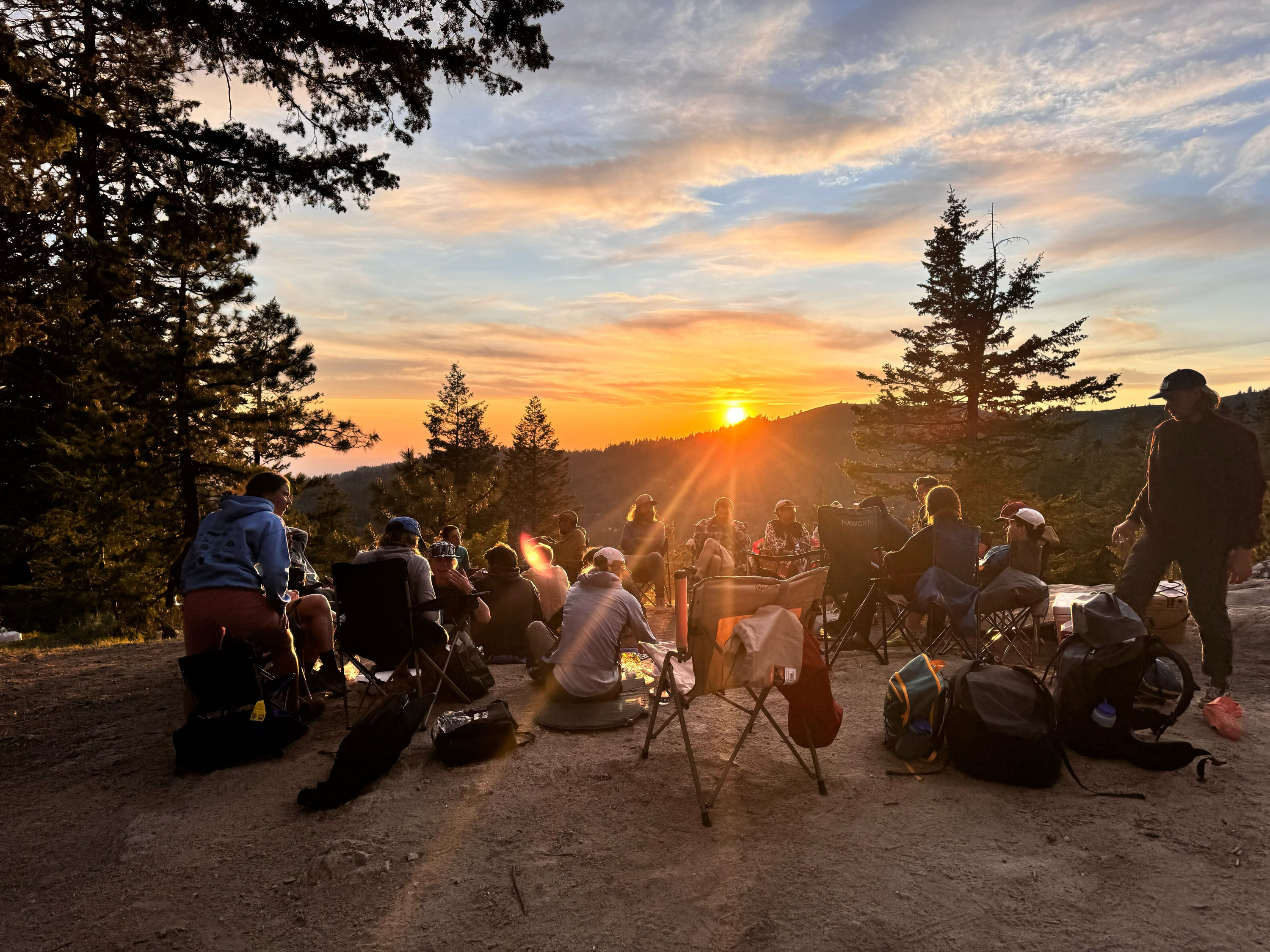 Runners during camping trip